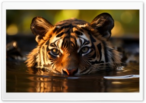 Beautiful Tiger in Water Ultra HD Wallpaper for 4K UHD Widescreen Desktop, Lockscreen, Screensaver, TV, Tablet, Smartphone