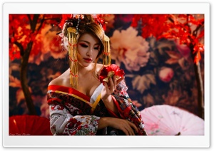 Beautiful Traditional Japanese Woman Ultra HD Wallpaper for 4K UHD Widescreen desktop, tablet & smartphone
