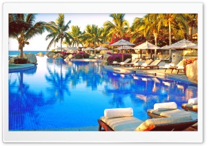 Beautiful Tropical Resort Pool Ultra HD Wallpaper for 4K UHD Widescreen desktop, tablet & smartphone