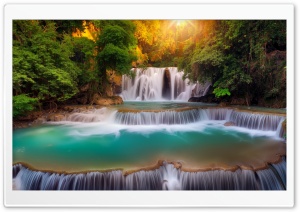 Beautiful Turquoise Waterfall 4K UHD Wallpaper for Widescreen and UltraWide Desktop, UltraHD TV, Smartphone, Tablet
