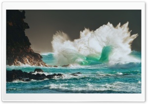 Beautiful Waves Crashing 4K UHD Wallpaper for Widescreen and UltraWide Desktop, UltraHD TV, Smartphone, Tablet