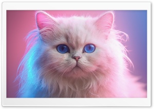 Beautiful White Doll Face Persian Cat 4K UHD Wallpaper for Widescreen and UltraWide Desktop, UltraHD TV, Smartphone, Tablet