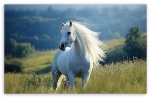 Beautiful, White Horse, Nature, Field, Animal, Wild UltraHD Wallpaper for UHD 16:9 ; HD 16:9 ; UltraWide 21:9 24:10 ; Widescreen 16:10 5:3 ; Fullscreen 4:3 5:4 3:2 ; Tablet 1:1 ; Mobile 9:16 9:19.5 9:20 10:16 2:3 3:5 3:4 ; Dual 5:4 ;