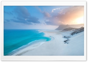 Beautiful Wild Beach, Blue Sea, White Sand, Nature, Travel Ultra HD Wallpaper for 4K UHD Widescreen desktop, tablet & smartphone