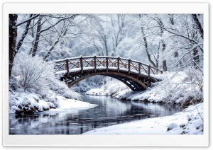 Beautiful Winter Bridge Ultra HD Wallpaper for 4K UHD Widescreen Desktop, Lockscreen, Screensaver, TV, Tablet, Smartphone