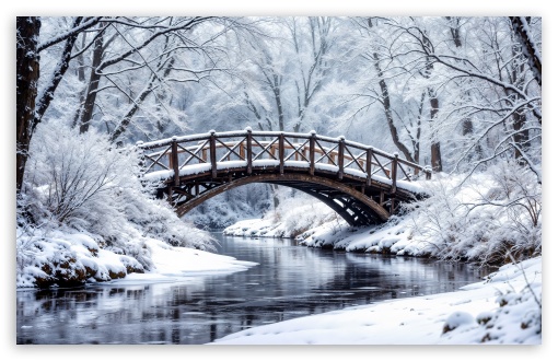 Beautiful Winter Bridge UltraHD Wallpaper for UHD 16:9 ; HD 16:9 ; UltraWide 21:9 24:10 32:9 32:10 ; Widescreen 16:10 5:3 ; Fullscreen 4:3 5:4 3:2 ; Tablet 1:1 ; Dual 16:10 5:3 16:9 4:3 5:4 3:2 ;