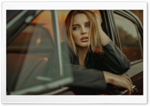 Beautiful Woman in Car Ultra HD Wallpaper for 4K UHD Widescreen desktop, tablet & smartphone