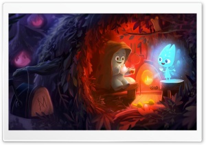 Bedtime Stories Illustration Ultra HD Wallpaper for 4K UHD Widescreen desktop, tablet & smartphone