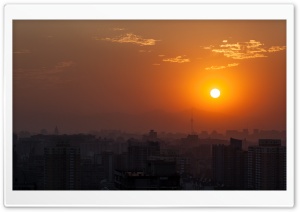 Beijing Orange Sunset Ultra HD Wallpaper for 4K UHD Widescreen desktop, tablet & smartphone