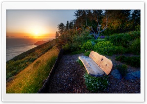 Bench With Sea View, Sunset Ultra HD Wallpaper for 4K UHD Widescreen desktop, tablet & smartphone