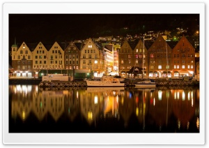 Bergen Norway Night Ultra HD Wallpaper for 4K UHD Widescreen desktop, tablet & smartphone