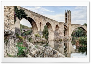 Besalus Romanesque Bridge Catalonia Ultra HD Wallpaper for 4K UHD Widescreen desktop, tablet & smartphone