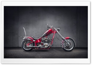 Best Red Chopper Motorcycle 4K UHD Wallpaper for Widescreen and UltraWide Desktop, UltraHD TV, Smartphone, Tablet