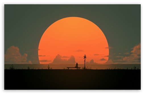 Big Sun, Sunset, Girl, Waiting, Bench, Silhouette UltraHD Wallpaper for UHD 16:9 ; HD 16:9 ; UltraWide 21:9 24:10 32:9 32:10 ; Widescreen 16:10 5:3 ; Fullscreen 4:3 5:4 3:2 ; Tablet 1:1 ; Mobile 9:16 9:19.5 9:20 9:21 9:22 10:16 2:3 3:5 3:4 ; Dual 16:10 5:3 16:9 4:3 5:4 3:2 ;