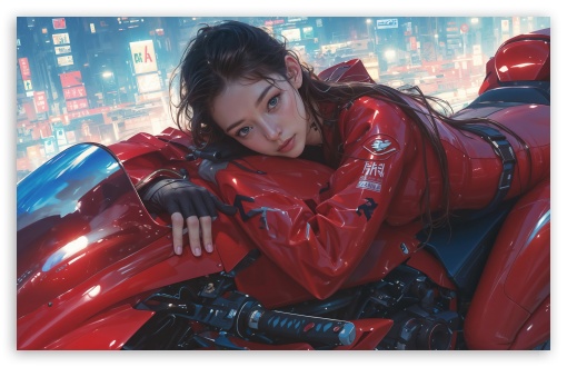 Biker Girl Art UltraHD Wallpaper for UHD 16:9 ; HD 16:9 ; UltraWide 21:9 24:10 ; Widescreen 16:10 5:3 ; Fullscreen 4:3 5:4 3:2 ; Tablet 1:1 ;