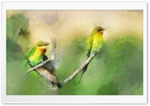 Birds Portrait Painting Ultra HD Wallpaper for 4K UHD Widescreen desktop, tablet & smartphone