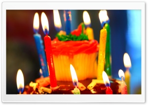 Birthday Cake and Candles Ultra HD Wallpaper for 4K UHD Widescreen desktop, tablet & smartphone