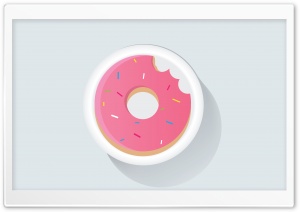 Bitten Pink Doughnut Ultra HD Wallpaper for 4K UHD Widescreen desktop, tablet & smartphone