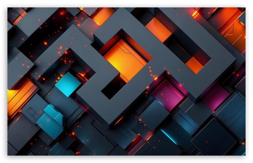 Black 3D Maze UltraHD Wallpaper for Widescreen 16:10 ;