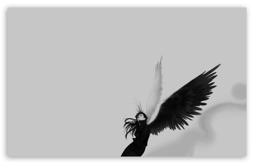 Black And White Angel UltraHD Wallpaper for HD 16:9 ; Widescreen 16:10 5:3 ; Fullscreen 4:3 5:4 3:2 ; Tablet 1:1 ; Mobile 3:4 ;