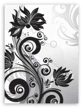 Black And White Flowers UltraHD Wallpaper for Mobile 4:3 - UXGA XGA SVGA ;