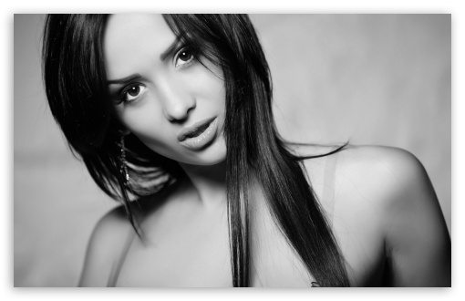 Black And White Portrait UltraHD Wallpaper for Widescreen 16:10 ;