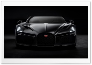 Black Bugatti W16 Mistral Sports Car 2024, Front, Dark Ultra HD Wallpaper for 4K UHD Widescreen desktop, tablet & smartphone