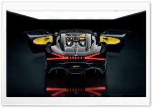 Black Bugatti W16 Mistral Sports Car 2024, Open Doors Ultra HD Wallpaper for 4K UHD Widescreen desktop, tablet & smartphone