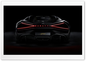 Black Bugatti W16 Mistral Sports Car 2024, Rear, Dark Ultra HD Wallpaper for 4K UHD Widescreen desktop, tablet & smartphone