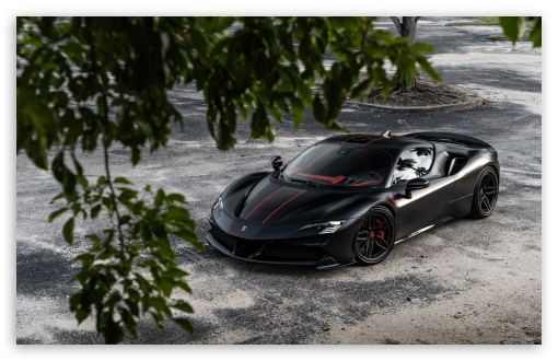 Black Ferrari Sports Car UltraHD Wallpaper for UHD 16:9 ; HD 16:9 ; Widescreen 16:10 5:3 ; Fullscreen 3:2 ;