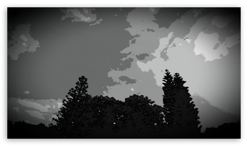 black trees UltraHD Wallpaper for HD 16:9 ;