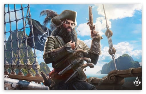 Blackbeard Assassin's Creed Black Flag Resynced Video Game UltraHD Wallpaper for UHD 16:9 ; HD 16:9 ; UltraWide 21:9 24:10 32:9 32:10 ; Widescreen 16:10 ; Tablet 1:1 ; Mobile 9:16 9:19.5 9:20 9:21 9:22 ; Dual 16:10 16:9 ;