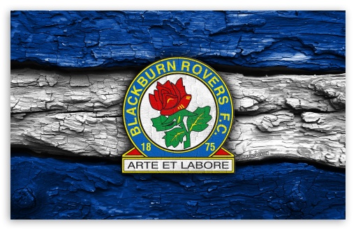 Blackburn Rovers FC Wooden Logo UltraHD Wallpaper for Widescreen 16:10 ;