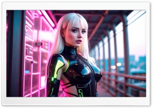 Blonde Girl in Cyberpunk Outfit Ultra HD Wallpaper for 4K UHD Widescreen Desktop, Lockscreen, Screensaver, TV, Tablet, Smartphone