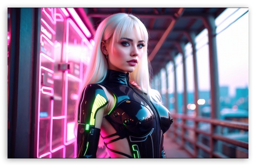 Blonde Girl in Cyberpunk Outfit UltraHD Wallpaper for UHD 16:9 ; HD 16:9 ; UltraWide 21:9 24:10 ; Widescreen 16:10 5:3 ; Fullscreen 4:3 5:4 3:2 ; Tablet 1:1 ; Mobile 9:16 9:19.5 9:20 10:16 2:3 3:5 3:4 ;