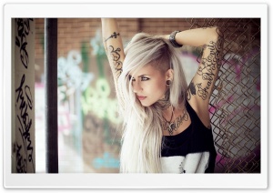 Blonde Girl Tattoos Ultra HD Wallpaper for 4K UHD Widescreen desktop, tablet & smartphone