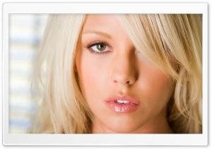 Blonde Girl With Shiny Lips Ultra HD Wallpaper for 4K UHD Widescreen desktop, tablet & smartphone