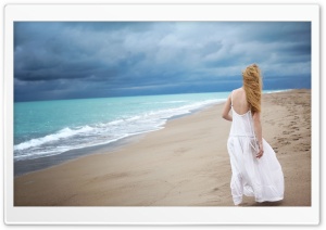 Blonde Woman On The Beach Ultra HD Wallpaper for 4K UHD Widescreen desktop, tablet & smartphone