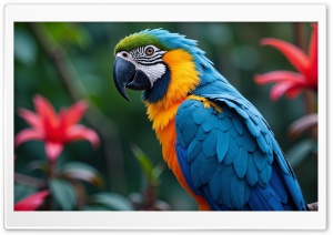 Blue and yellow Macaw, Ara ararauna, Blue and gold Macaw, Parrot, Bird 4K UHD Wallpaper for Widescreen and UltraWide Desktop, UltraHD TV, Smartphone, Tablet