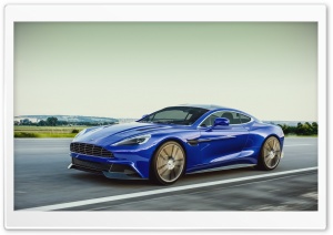 Blue Aston Martin Vanquish On Road Ultra HD Wallpaper for 4K UHD Widescreen desktop, tablet & smartphone