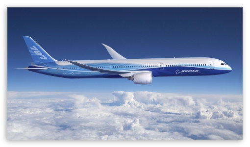 Blue Boeing-787 UltraHD Wallpaper for 8K UHD TV 16:9 Ultra High Definition 2160p 1440p 1080p 900p 720p ;