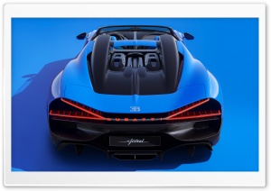 Blue Bugatti W16 Mistral 2024 Rear W16 Engine Sports Car Ultra HD Wallpaper for 4K UHD Widescreen desktop, tablet & smartphone