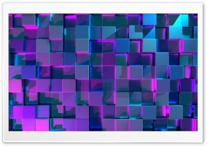 Blue Cubes, Purple Light Background Ultra HD Wallpaper for 4K UHD Widescreen desktop, tablet & smartphone