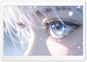 Blue Eyes, Anime, Girl, Close up 4K UHD Wallpaper for Widescreen and UltraWide Desktop, UltraHD TV, Smartphone, Tablet