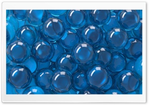 Blue Glossy Glass Spheres 4K UHD Wallpaper for Widescreen and UltraWide Desktop, UltraHD TV, Smartphone, Tablet