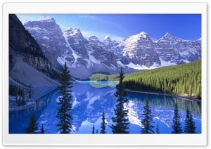 Blue Lake, Mountains, Forest Ultra HD Wallpaper for 4K UHD Widescreen desktop, tablet & smartphone