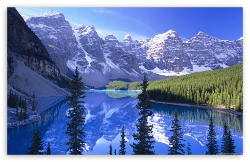 Blue Lake, Mountains, Forest UltraHD Wallpaper for Wide 16:10 Widescreen WHXGA WQXGA WUXGA WXGA ;
