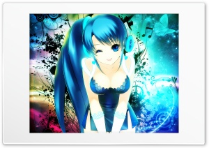 Blue Manga Girl 4K UHD Wallpaper for Widescreen and UltraWide Desktop, UltraHD TV, Smartphone, Tablet