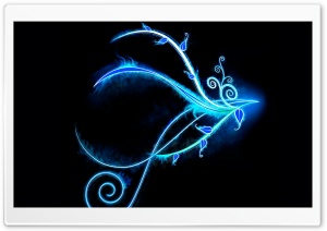 Blue Neon Light Swirls Ultra HD Wallpaper for 4K UHD Widescreen desktop, tablet & smartphone