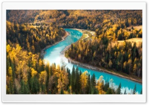 Blue River, Autumn Ultra HD Wallpaper for 4K UHD Widescreen desktop, tablet & smartphone